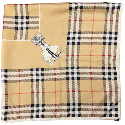 Vintage Burberry Nova Check Silk Scarf