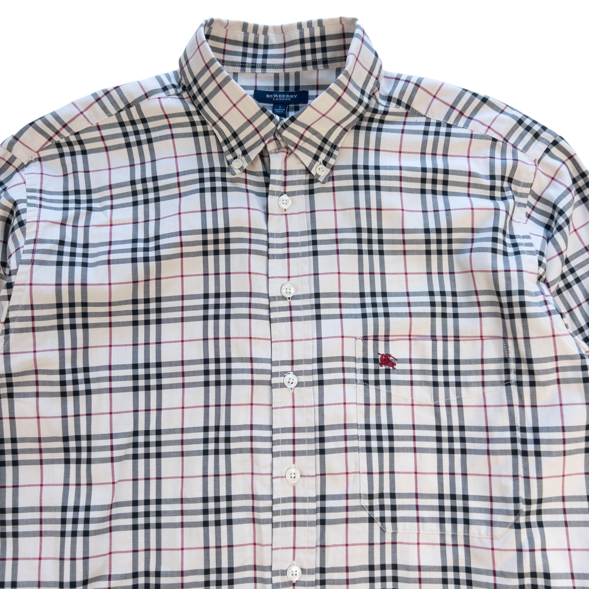 Vintage Burberry Button Up Nova Check Shirt Size L