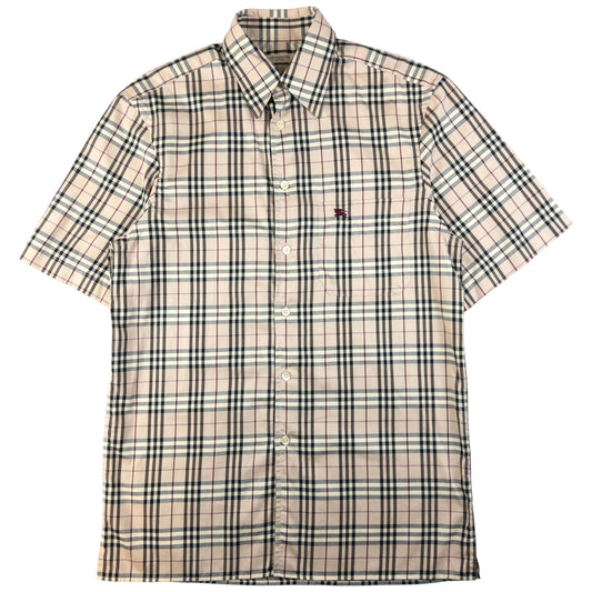 Vintage Burberry Nova Check Short Sleeve Button Up Shirt Size XS