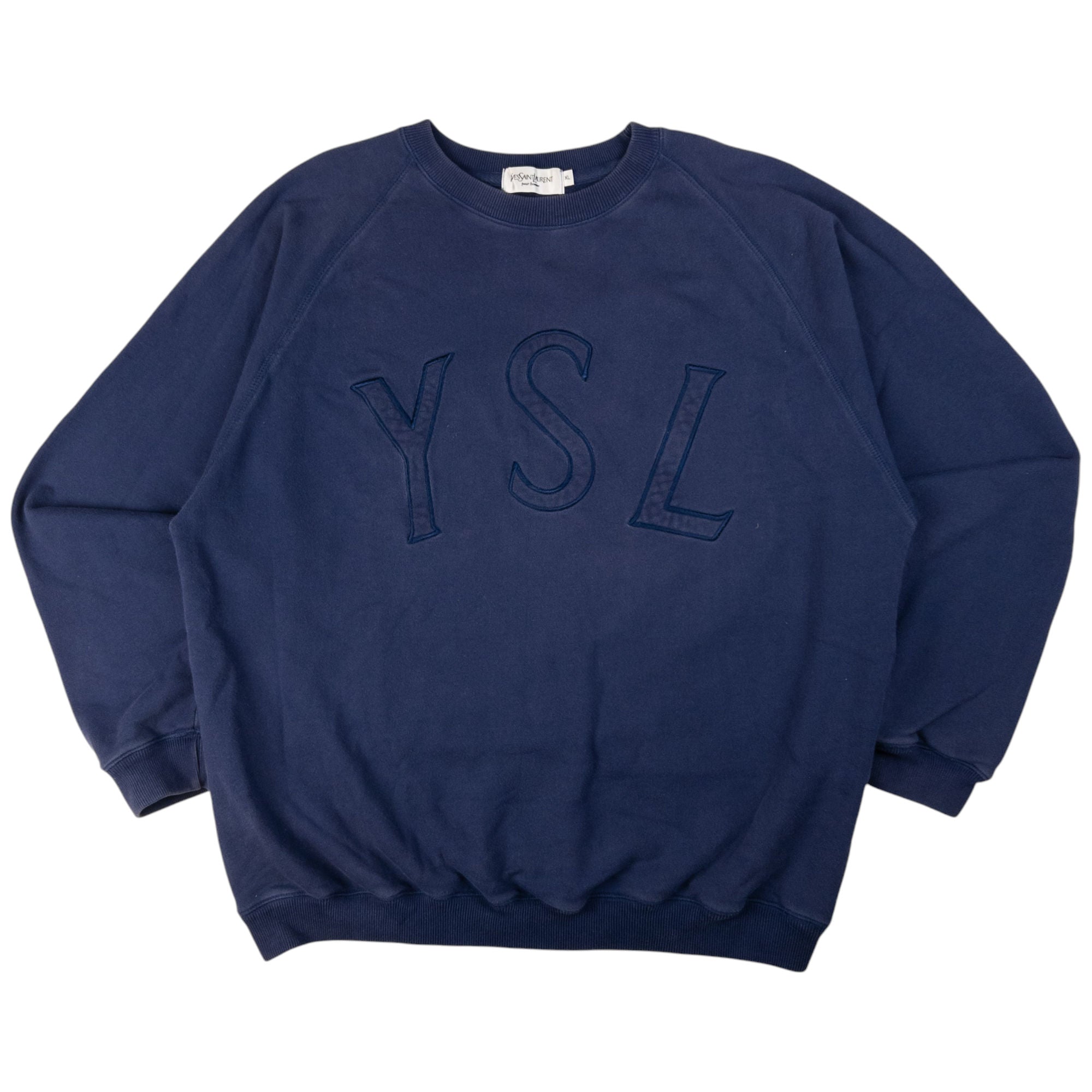 Vintage YSL Yves Saint Laurent Embroidered Sweatshirt Size XL