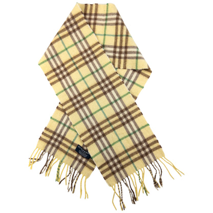 Vintage Burberry Nova Check Cashmere Tassel Scarf