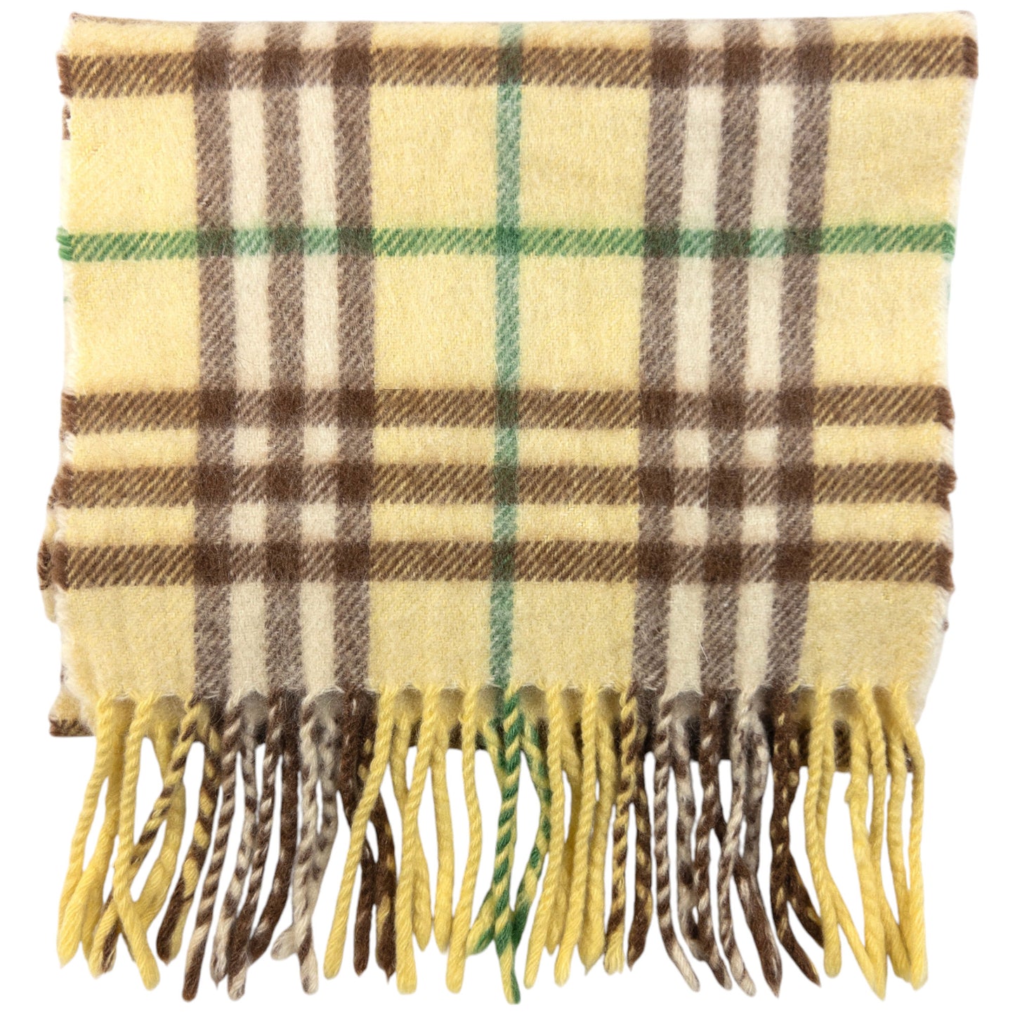 Vintage Burberry Nova Check Cashmere Tassel Scarf