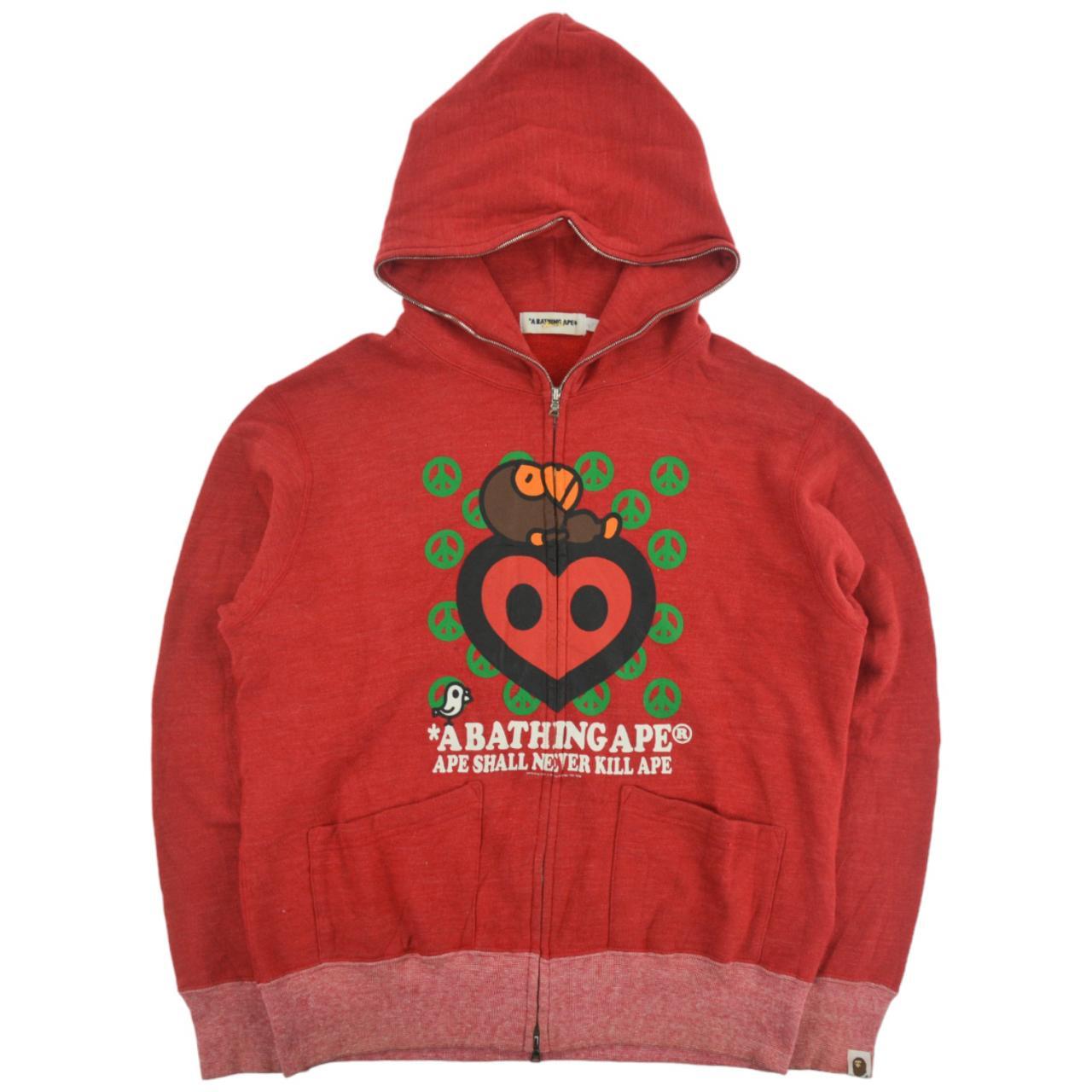 Vintage BAPE Heart Hoodie Woman's Size S - second wave vintage store