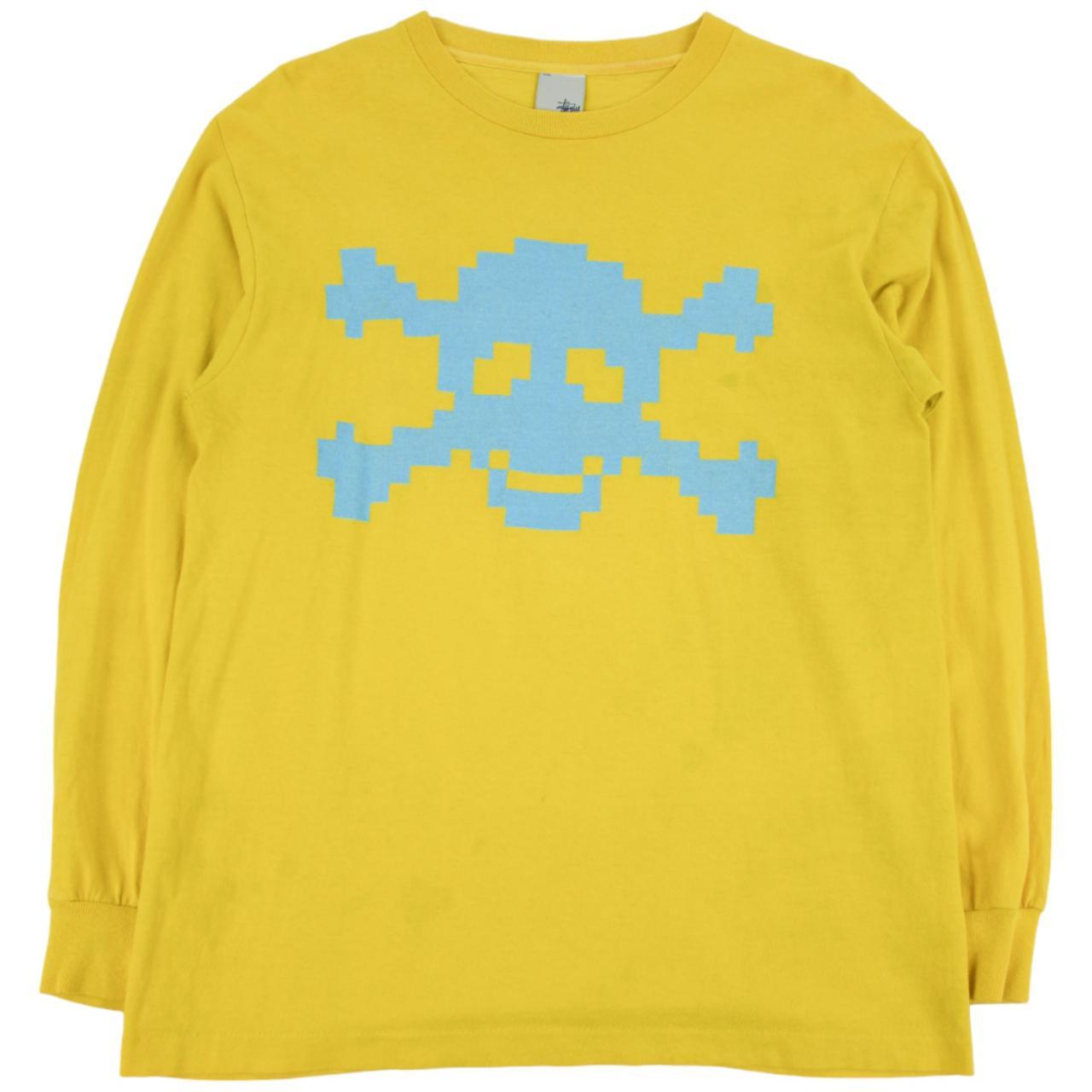 Vintage Stussy Digital Skull Long Sleeve T Shirt Size M