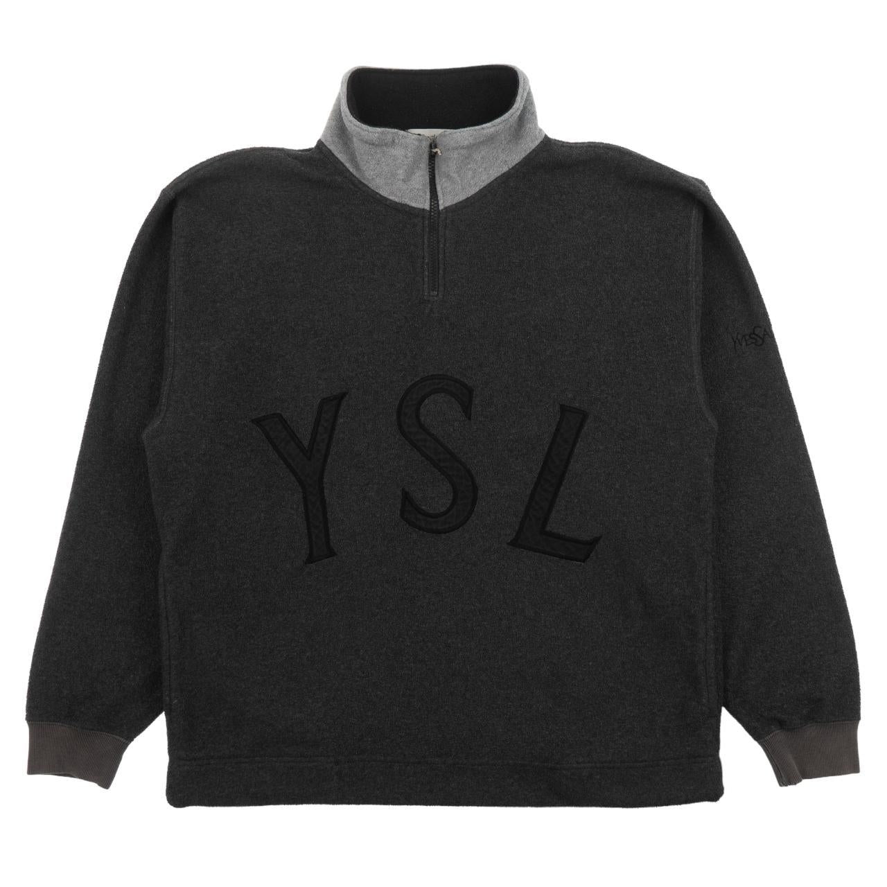 Vintage YSL Yves Saint Laurent Q Zip Fleece Jacket Size M