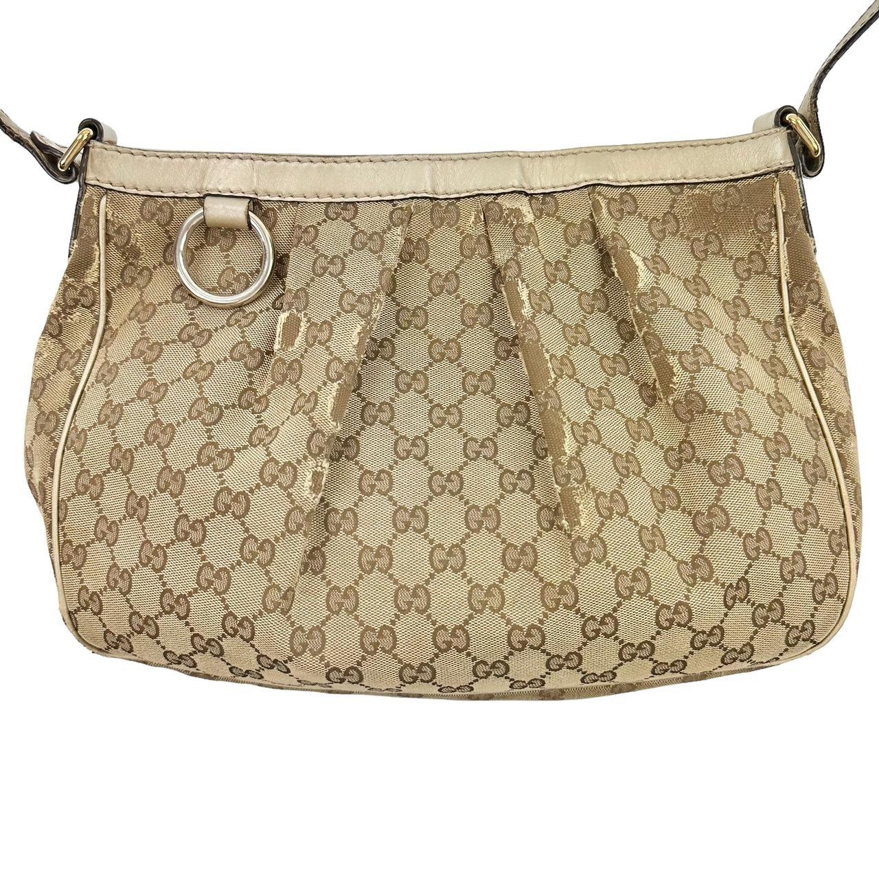 Gucci Vintage XL Brown Gucci Logo Leather Sukey Guccissima Hobo Shoulder Bag