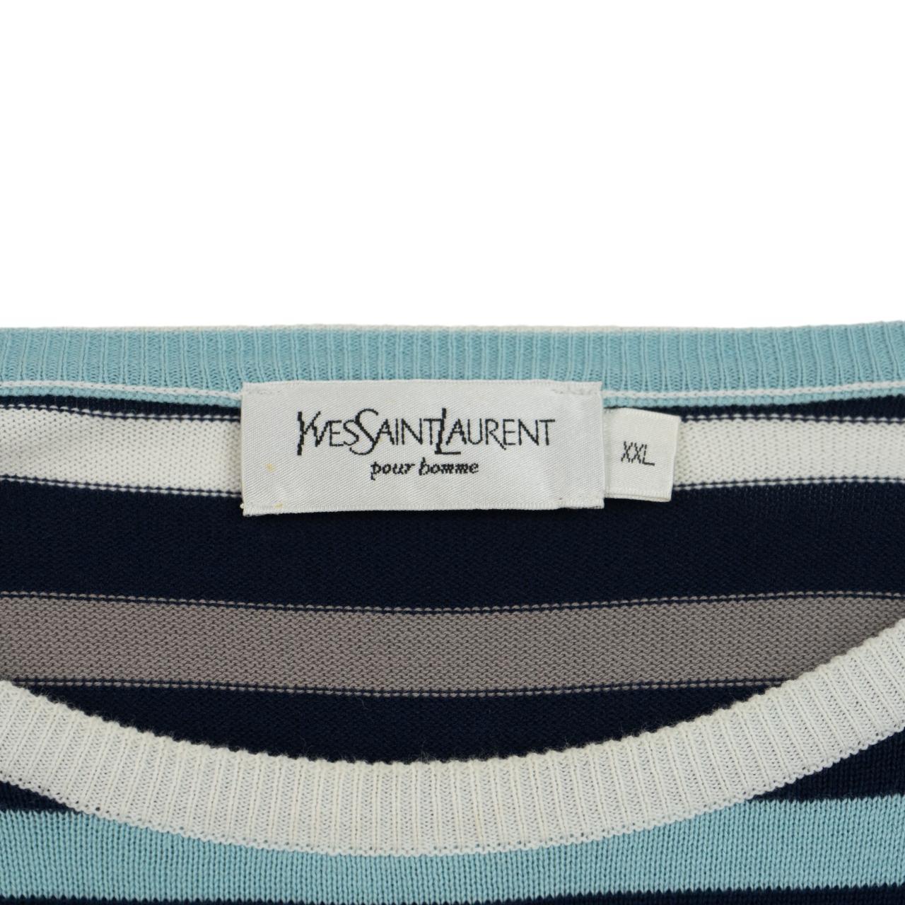 Vintage YSL Yves Saint Laurent Stripe Jumper Size XL - second wave