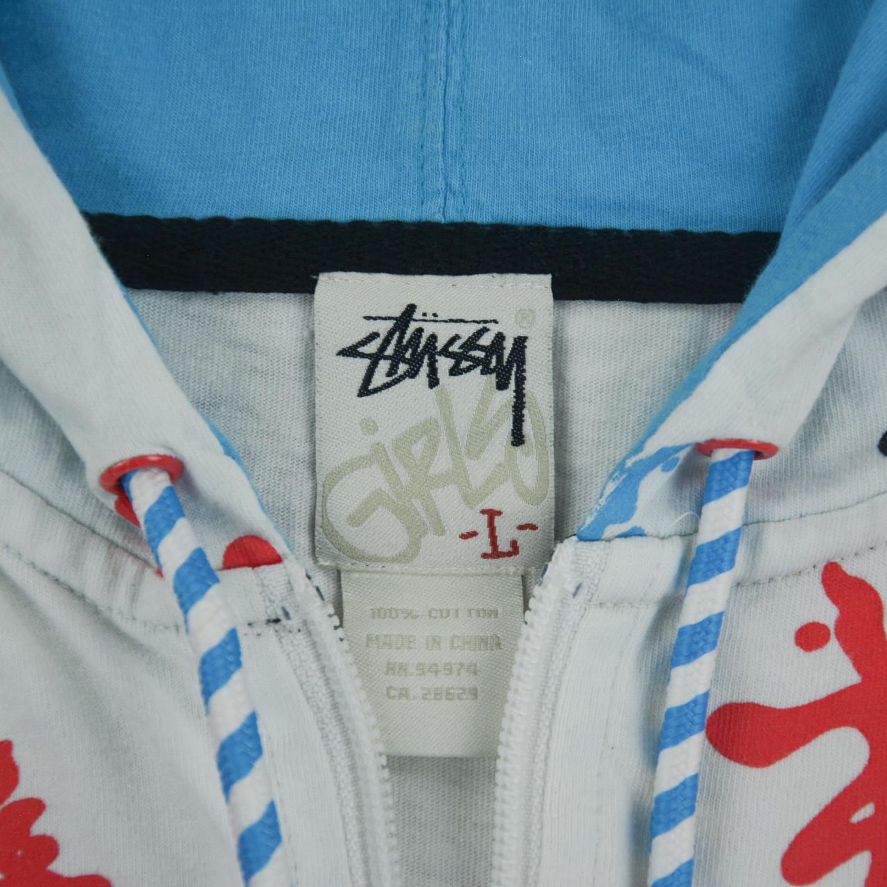 Vintage Stussy monogram zip hoodie size L - second wave vintage store