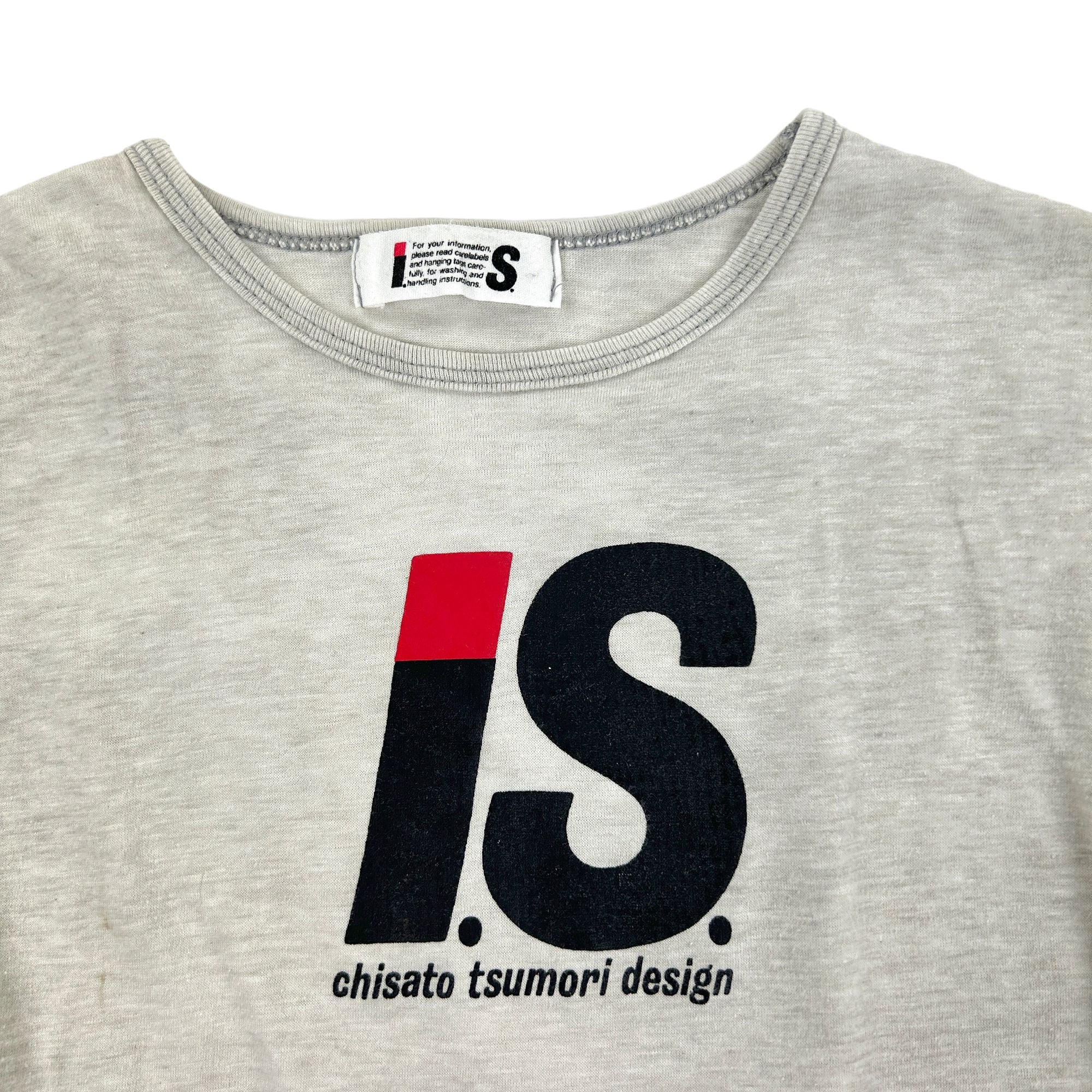 ISSEY MIYAKE I.S Issey Miyake Grey Logo T-Shirt Cotton 90s