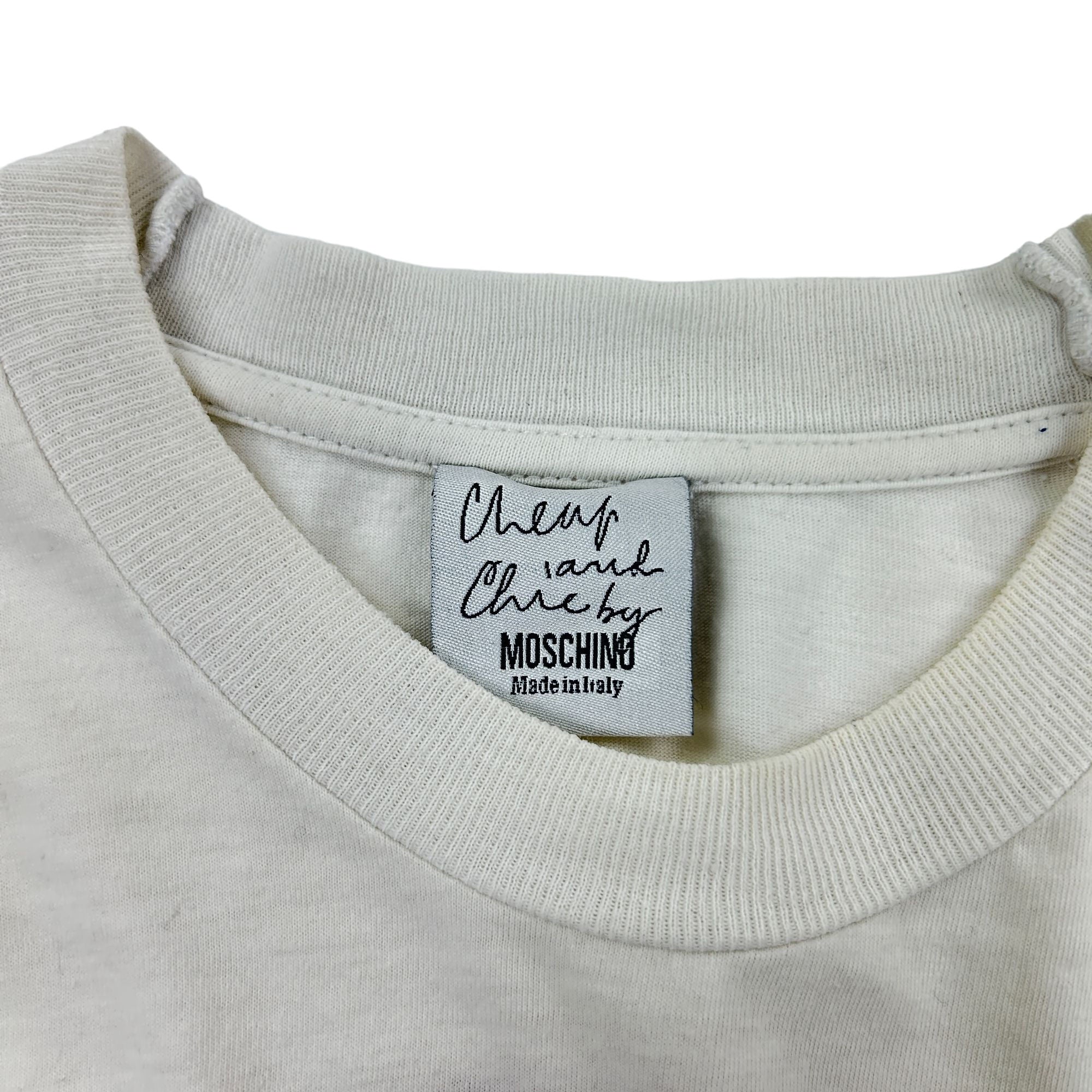 Moschino Cheap and Chic White Logo Long Sleeve T-Shirt Dress 