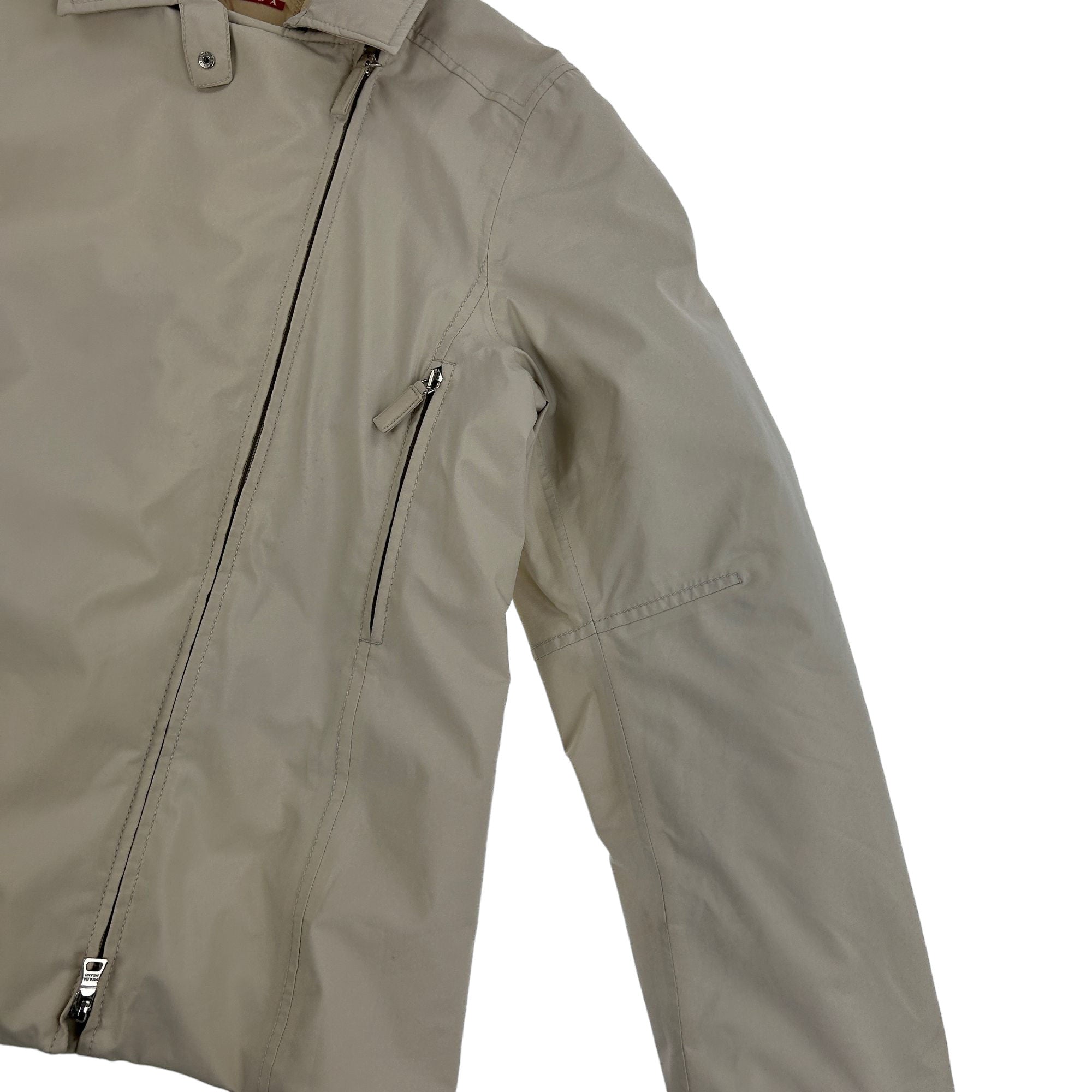 Prada Sport Asymmetric Gore-Tex Jacket Beige Vintage L Polyester 