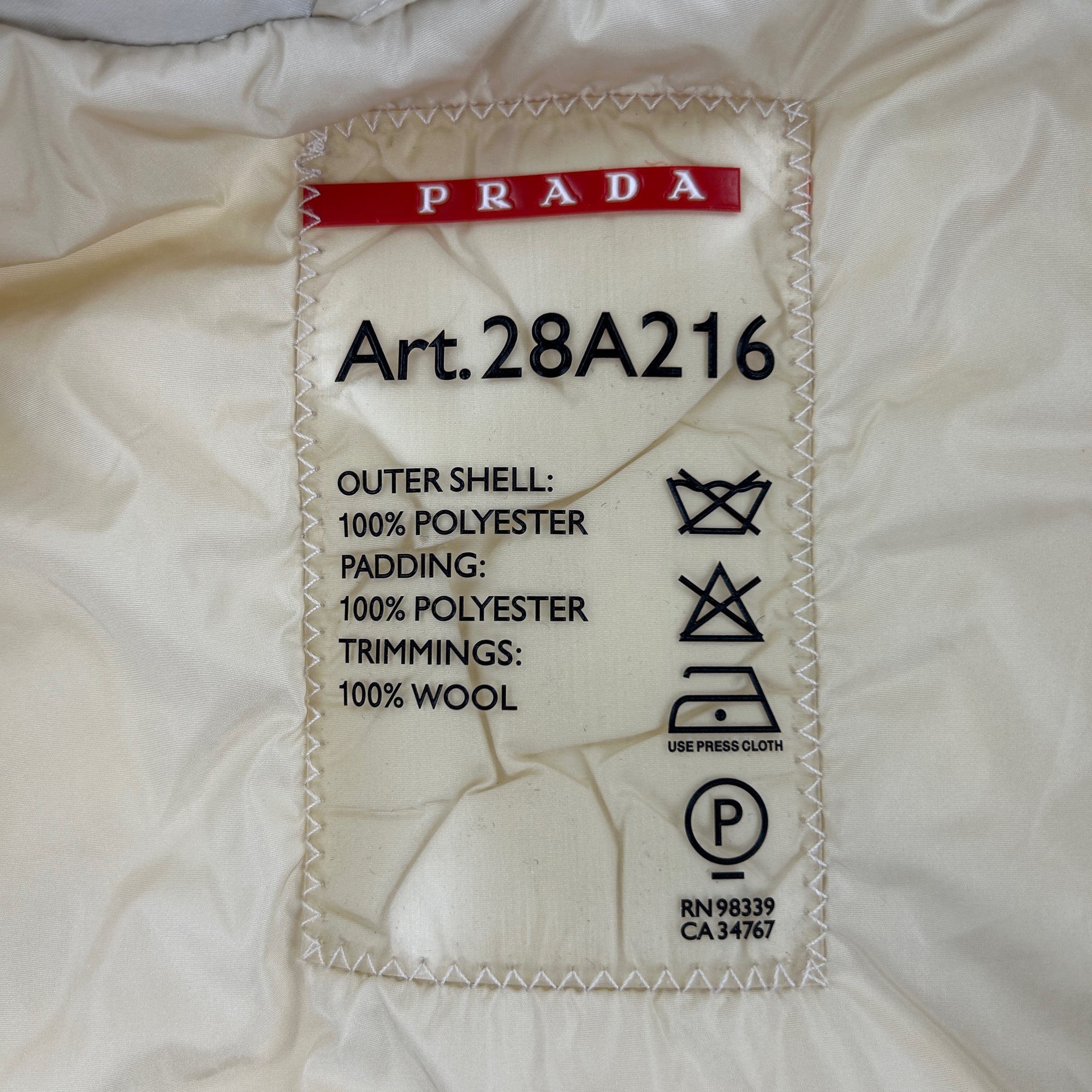 Prada Sport Asymmetric Gore-Tex Jacket Beige Vintage L Polyester 