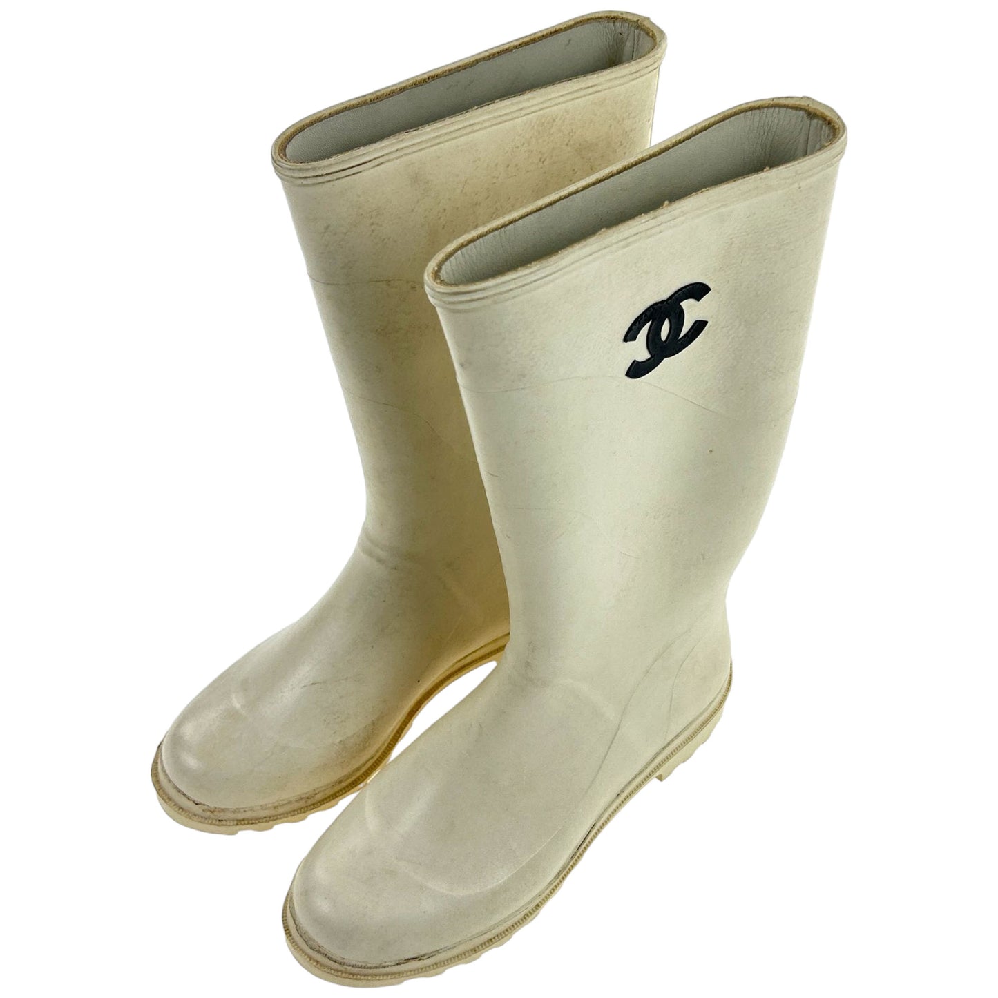 Vintage Chanel Wellington Boots Women's Size UK 6