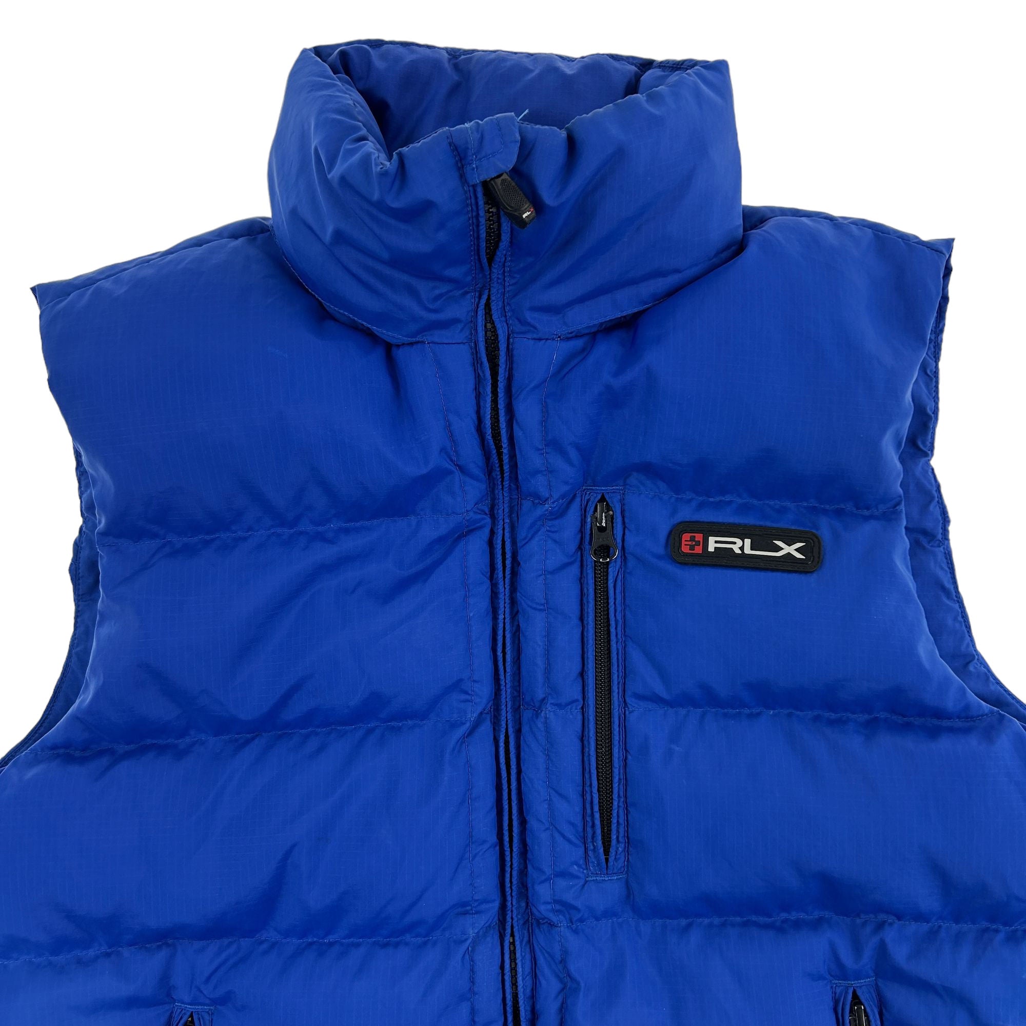 Vintage Ralph Lauren RLX Blue Down Puffer Gilet Vests Size M Polyester 00s Streetwear Second Wave Vintage second wave vintage store