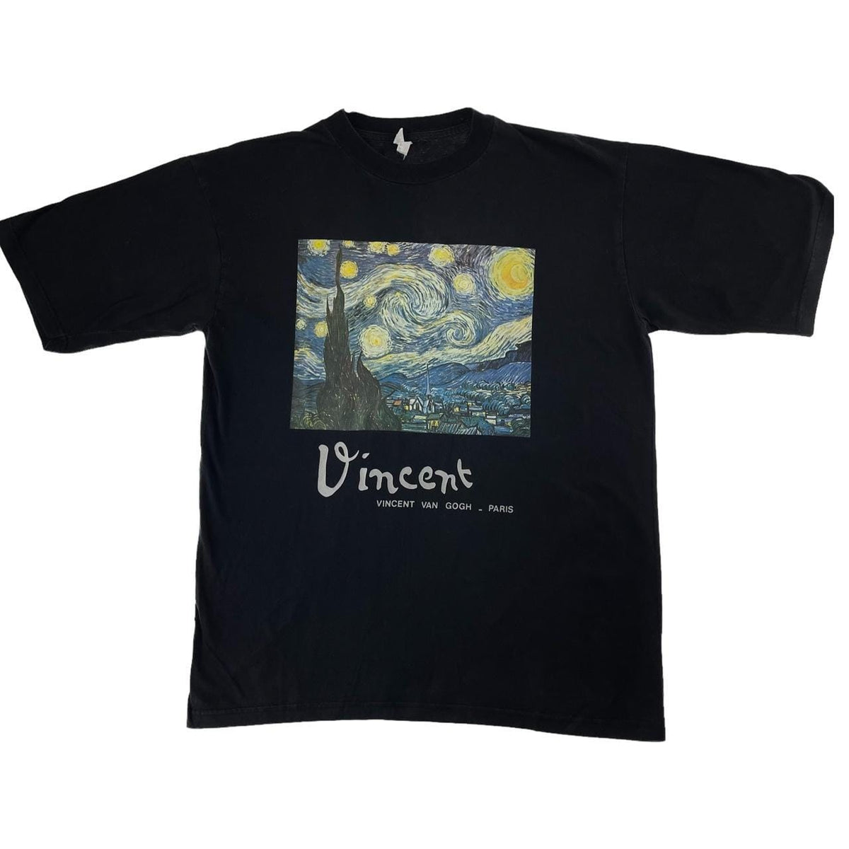 Vintage Van Gogh starry night art t shirt size L