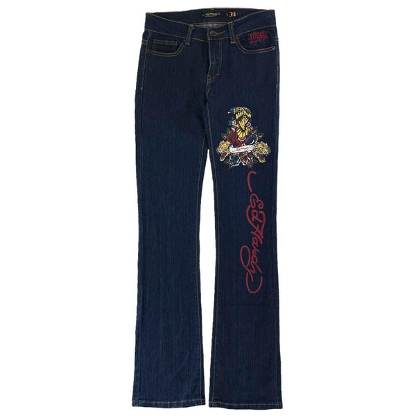 Vintage Ed Hardy denim jeans trousers W27 - second wave vintage store