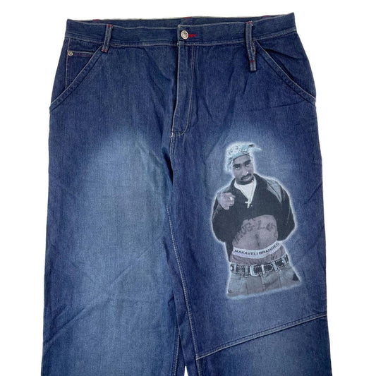 Vintage Tupac rapper denim jeans trousers W38 - second wave vintage store