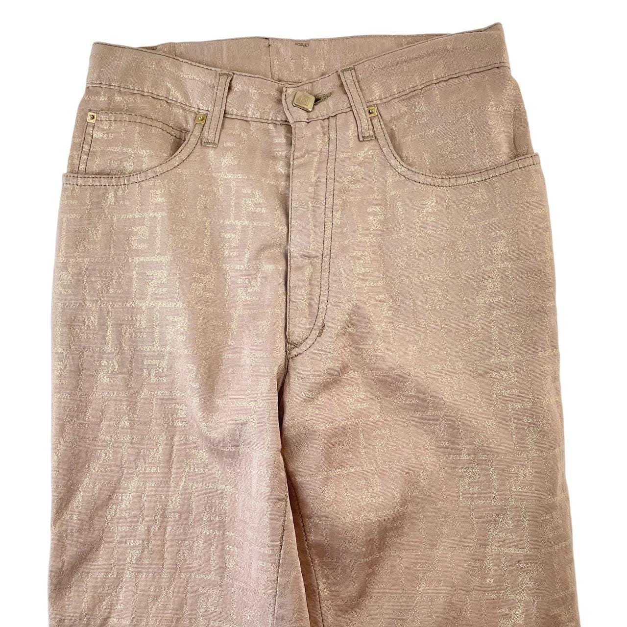 Vintage Fendi sparkly gold monogram trousers W26