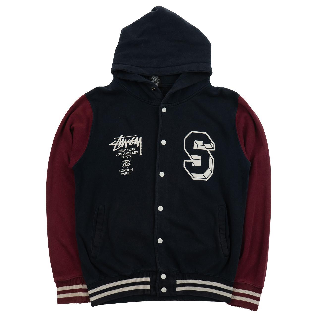 Vintage Stussy Button Up Varsity Jacket Size S