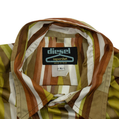 Vintage Diesel Supershirt Pattern Button Up Shirt Size L