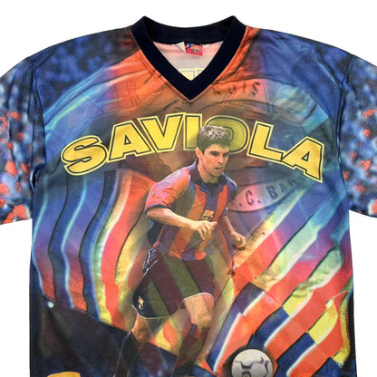 Vintage Saviola Barcelona Football shirt size M