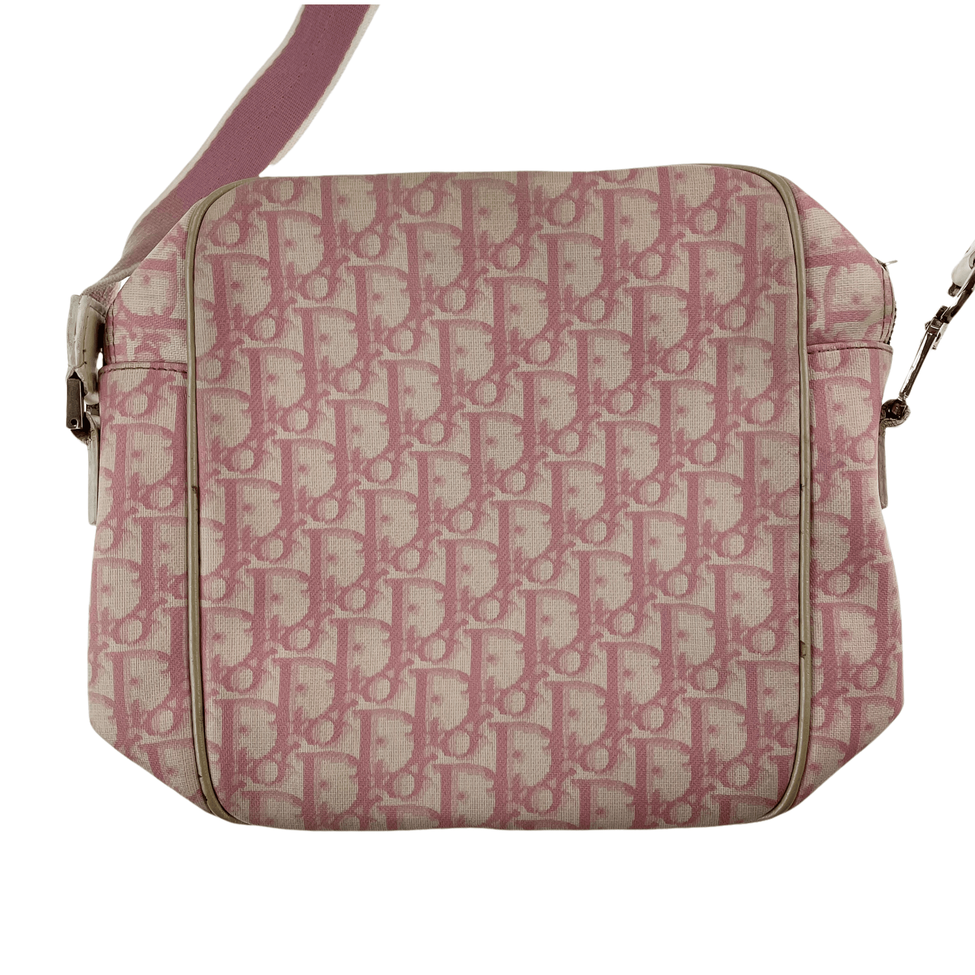 DIOR Vintage Pink Monogram Canvas Top Handle Bag