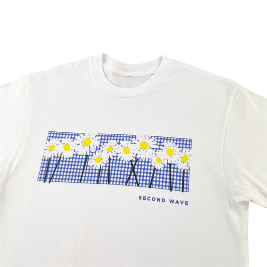 Second Wave flower grid t shirt - second wave vintage store