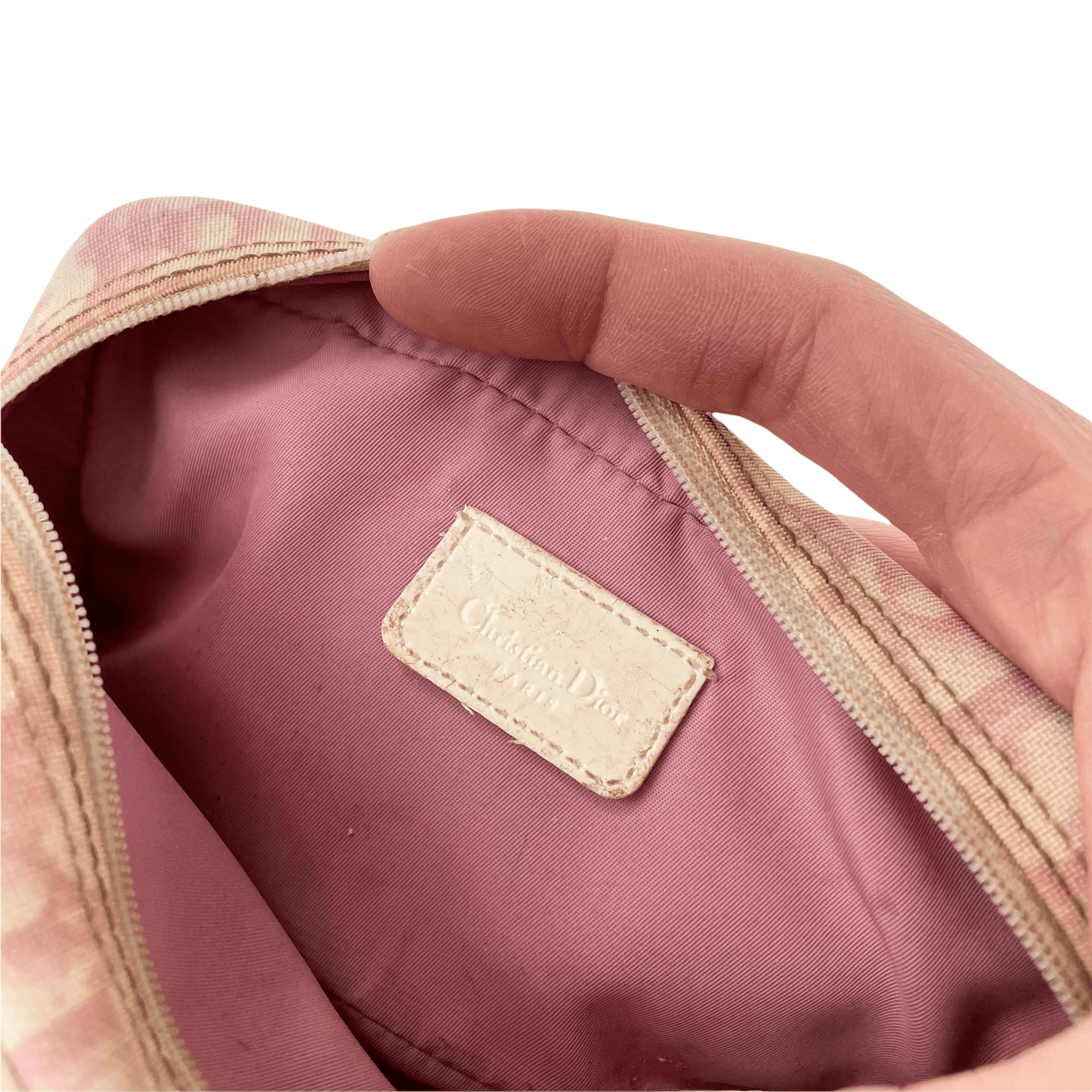 Vtg Christian Dior Logo Shoulder Monogram Crossbody Bag - Pink